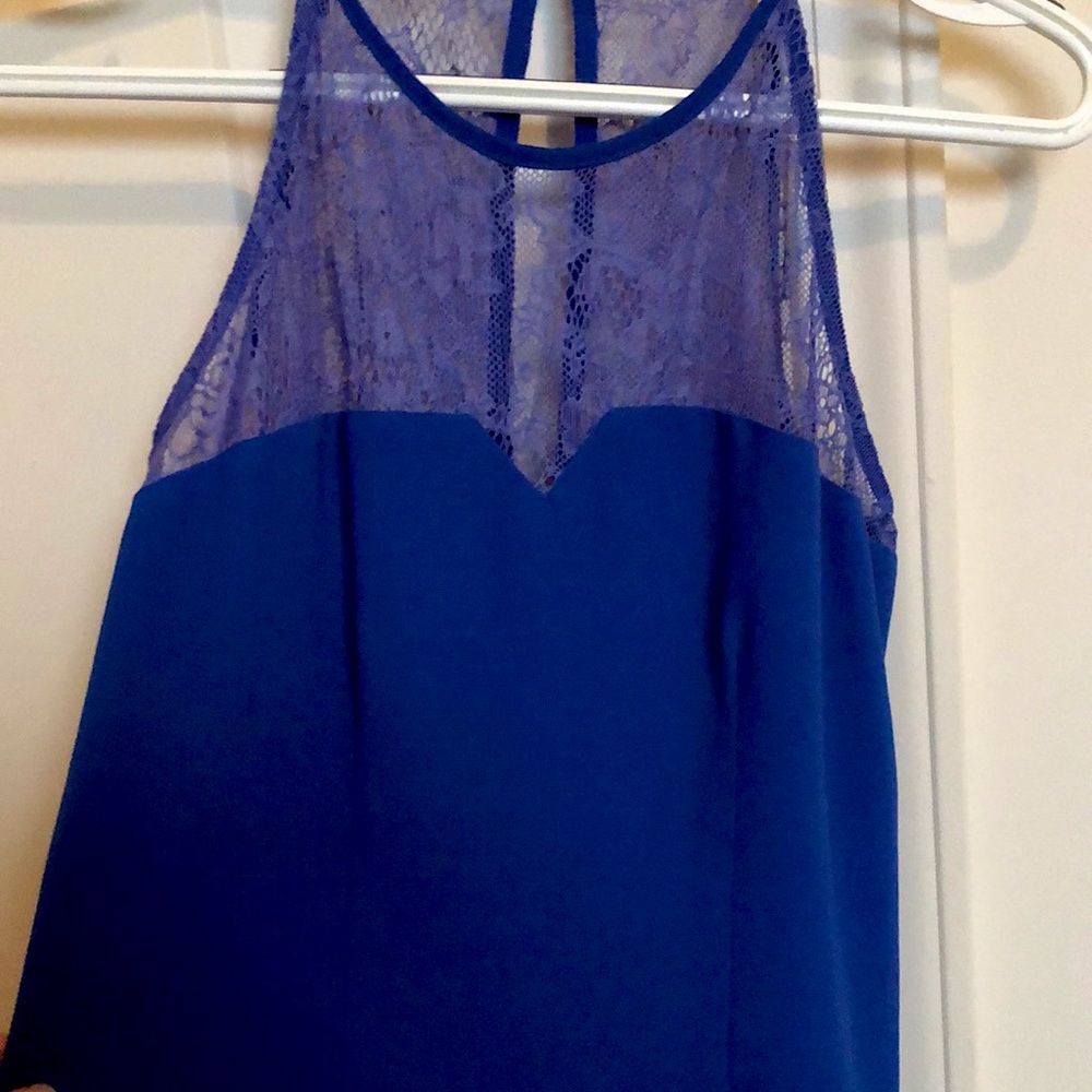 Royal blue lace tank